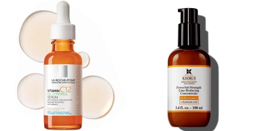 La Roche-Posay Pure Vitamin C12 Serum & Kiehl's Powerful-Strength Line-Reducing Concentrate